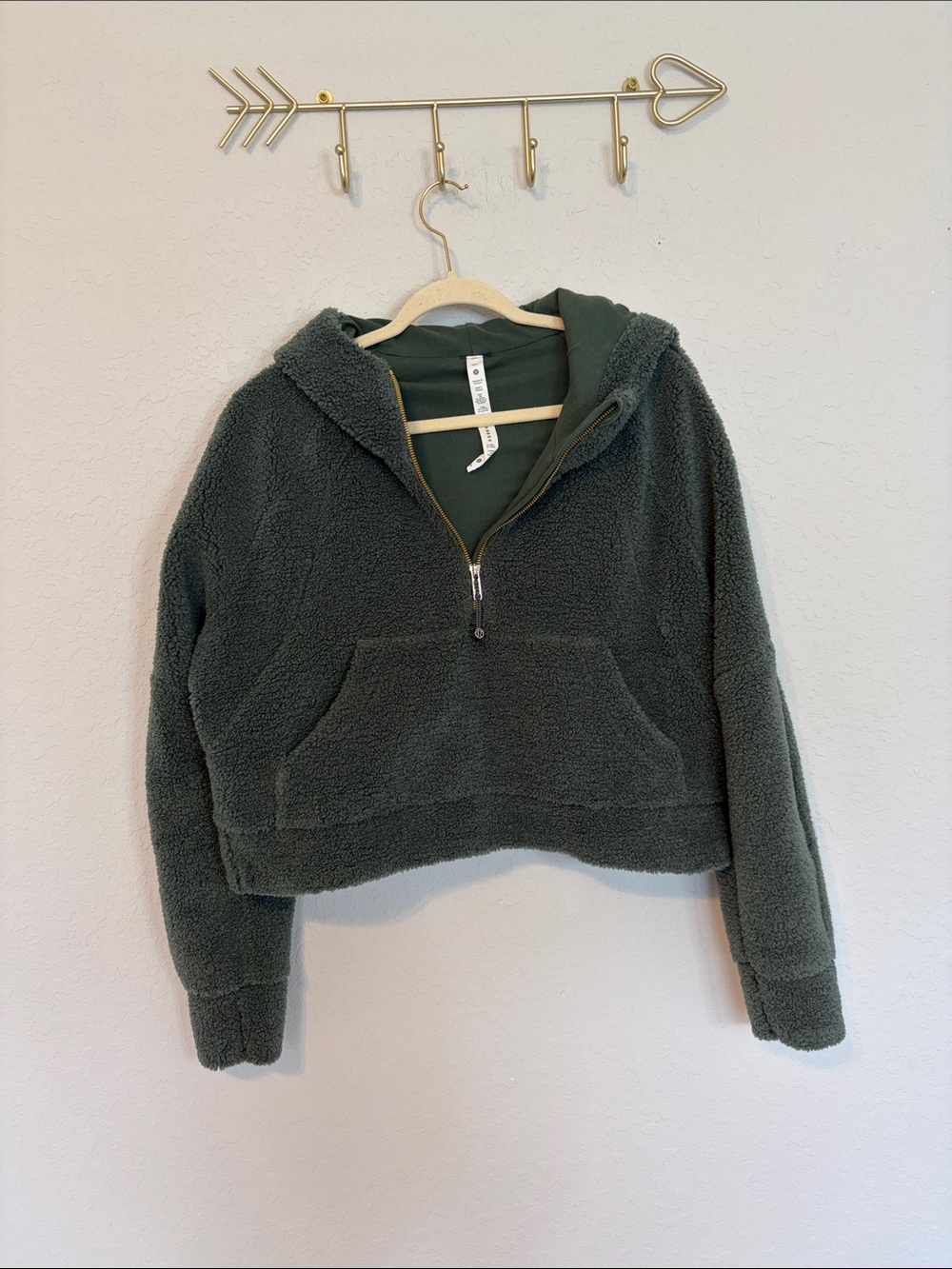 Lululemon Sherpa Fleece Half-Zip Hoodie Green Size M/L
